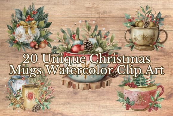 20 Watercolor Christmas Mugs: Illustrations Review