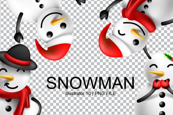 3D Winter Snowmans: Festive Illustrations