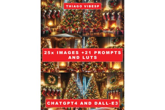 Christmas Backdrop Prompts LUTs: Festive Illustrations