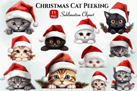 Christmas Cat Peeking Png: Illustrations Review