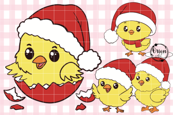 Christmas Chick Clipart PNG: Cute Illustrations for Crafters