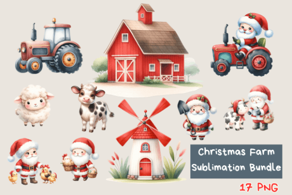 Christmas Farm Bundle: Cozy Illustrations