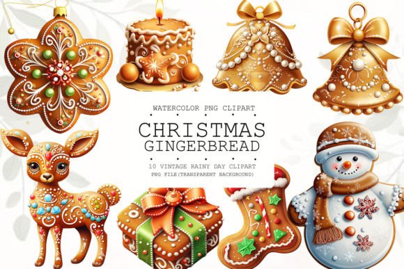 Christmas Gingerbread Clipart Bundle: Illustrations for Sellers