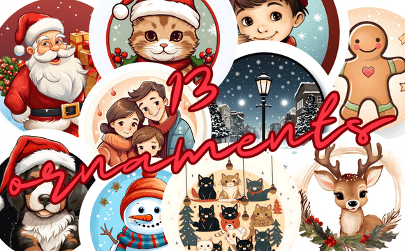Christmas PNG Ornaments: Festive Illustrations for Crafters