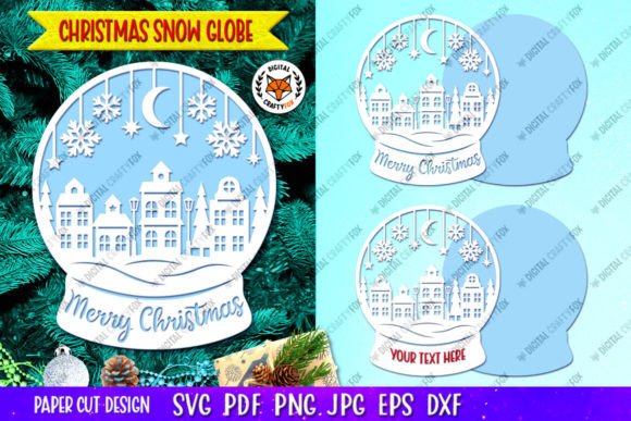 Christmas Town Snow Globe SVG: Festive Illustrations