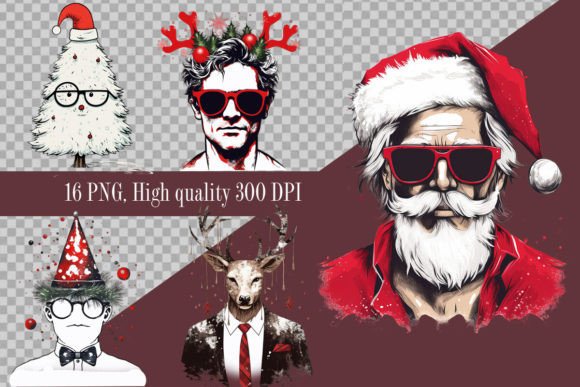 Crazy Christmas Clipart: Bold Illustrations