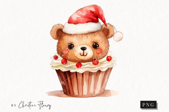Cute Christmas Bear Cupcake Clipart: Designer Review