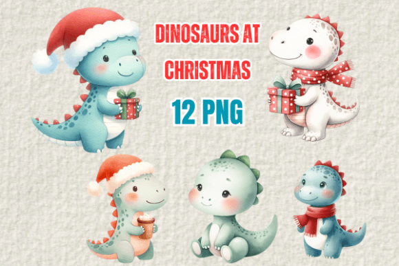 Dinosaurs at Christmas: Festive Illustrations for Branding