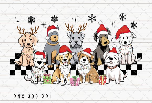 Dog Lover Christmas Lights Dog Mom PNG: Festive Illustrations