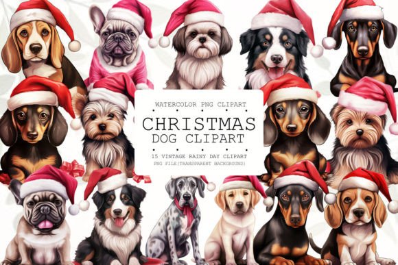 Funny Christmas Dog Clipart: Editorial Illustrations Review