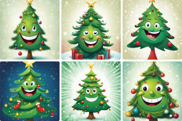 Funny, Smiling Christmas Tree Illustrations Review