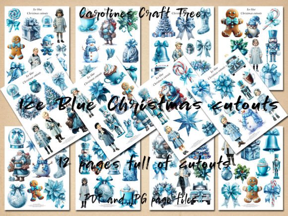 Ice Blue Christmas Cutouts & Illustrations