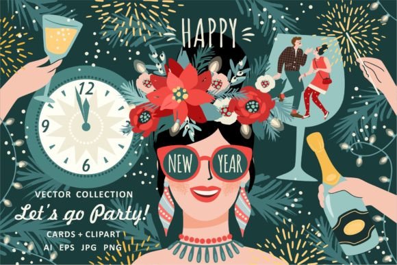 Let s Go Christmas Party Illustrations Review