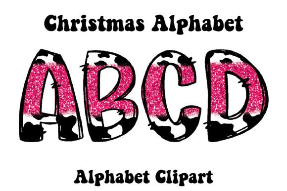 Pink Glitter Cow Print Christmas Doodle: Illustrations Review