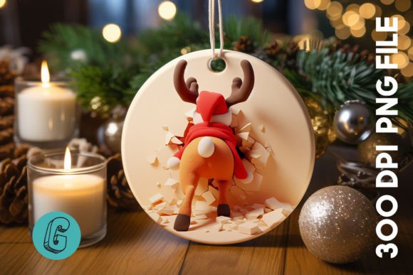 Reindeer Christmas Ornament Back 35: Illustrations Review