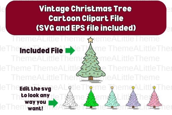 Retro Christmas Tree SVG: Festive Illustrations