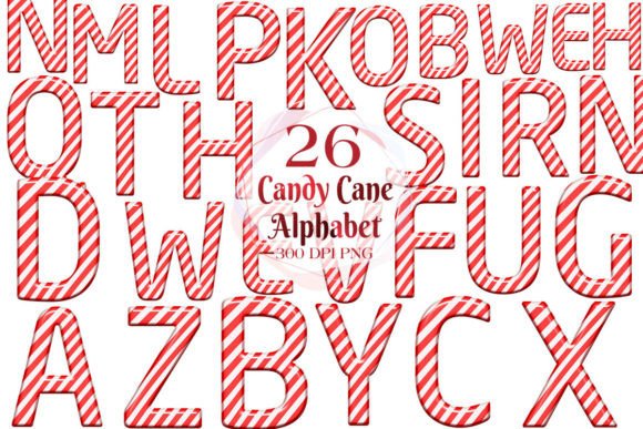 Review: Christmas Candy Cane Alphabet Clipart for Embroidery