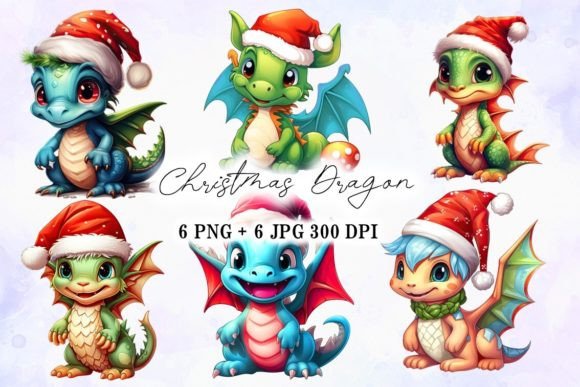 Review: Christmas Cartoon Dragon Clipart for Embroidery