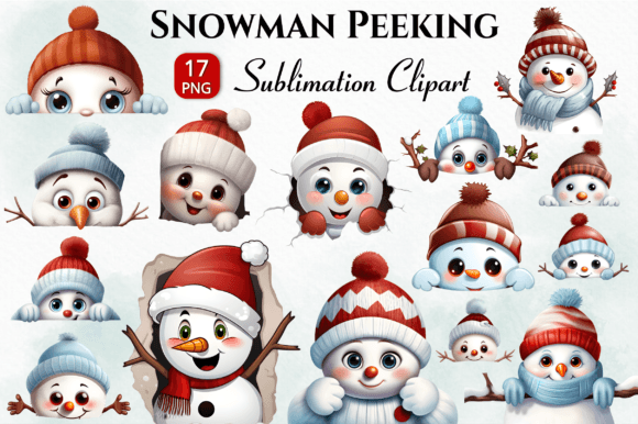 Review: Christmas Snowman Peeking Clipart Png Illustrations