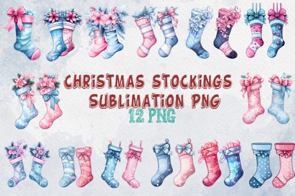 Reviewing Christmas Stockings Sublimation PNG Illustrations