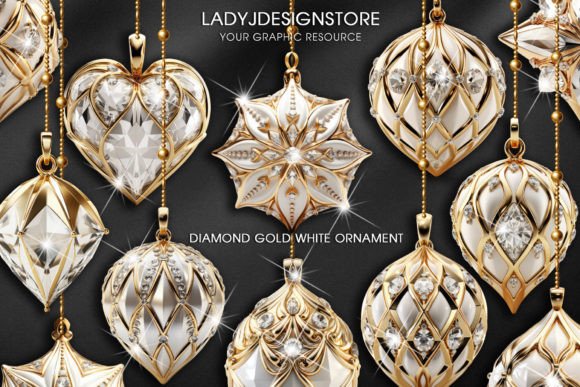 Reviewing Gold and White Christmas Clipart for Stitching