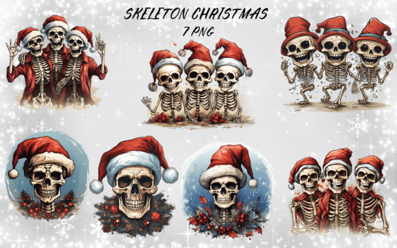 Skeleton Christmas Bundle: Bold Illustrations