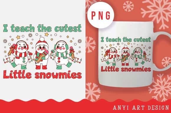 Snowman Teacher Christmas Sublimation Illustrations